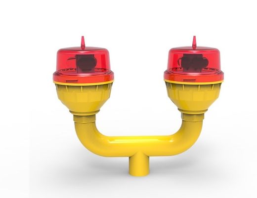 FAA LED Double Aviation Obstruction Light με διάρκεια ζωής 100.000 ωρών LED και 32.5cd ένταση φωτός ρυθμιζόμενη σταθερή / αναμνηστική